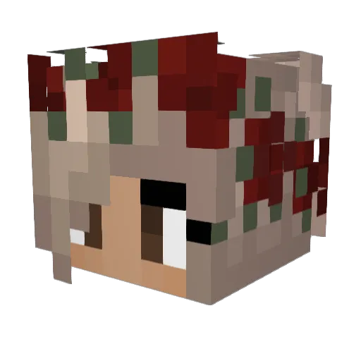 Huckersha Minecraft avatar head, 3D render
