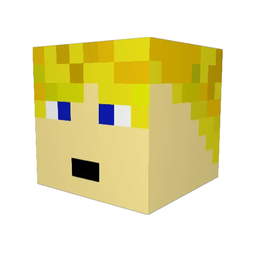 Hud_son Minecraft avatar head, 3D render