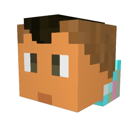 Huda_ Minecraft avatar head, 3D render