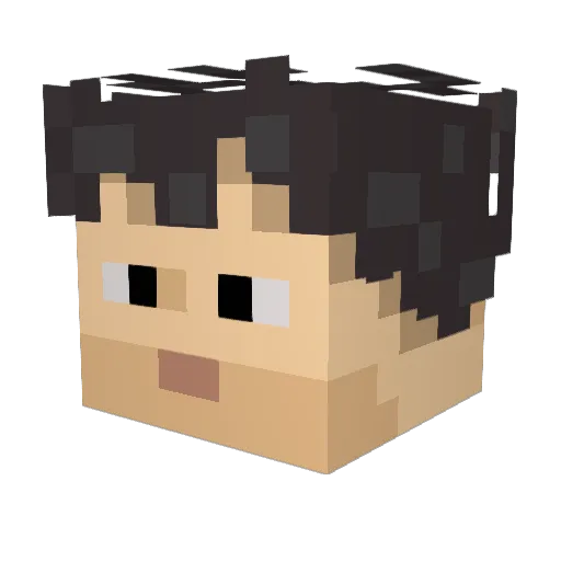 Huddiebuddie Minecraft avatar head, 3D render