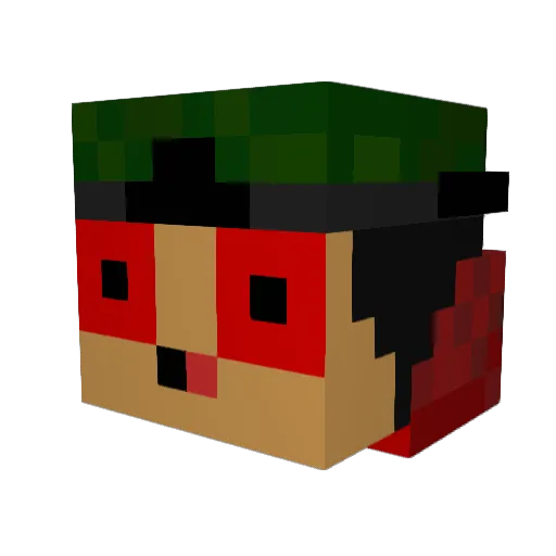 Huddogga Minecraft avatar head, 3D render