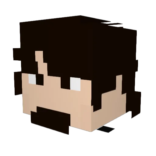 Huded Minecraft avatar head, 3D render