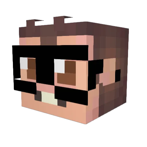 Hudini_x Minecraft avatar head, 3D render