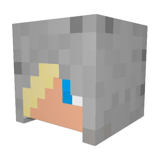 Hudoku Minecraft avatar head, 3D render