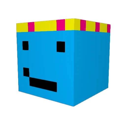 Hudosmile Minecraft avatar head, 3D render