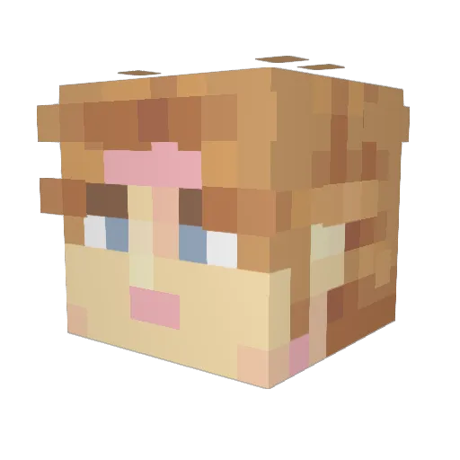 Huebi2020 Minecraft avatar head, 3D render