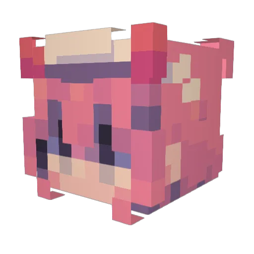 Huechue Minecraft avatar head, 3D render