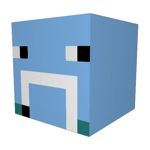 Huefish Minecraft avatar head, 3D render