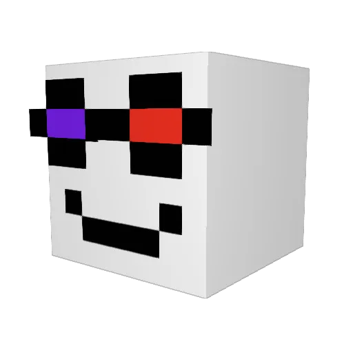 Huehuo Minecraft avatar head, 3D render