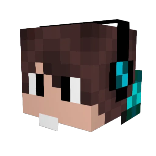 HuemmerTV Minecraft avatar head, 3D render