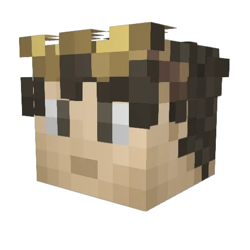 Huemon08 Minecraft avatar head, 3D render
