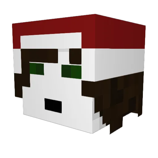 Hueschi Minecraft avatar head, 3D render