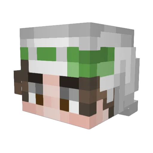 Huesoos Minecraft avatar head, 3D render