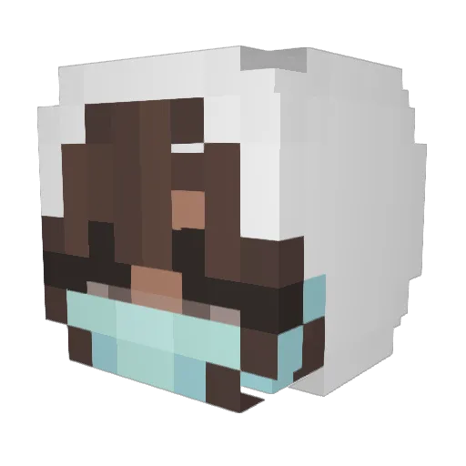 Huevaxz Minecraft avatar head, 3D render