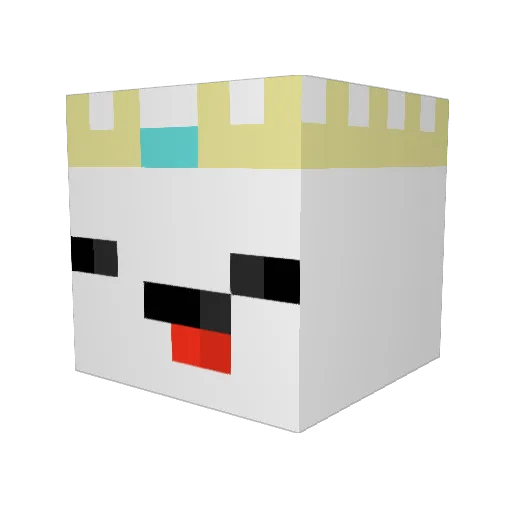 Huevoarmy Minecraft avatar head, 3D render