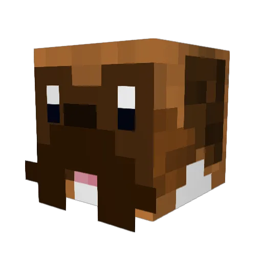 Hufflin Minecraft avatar head, 3D render