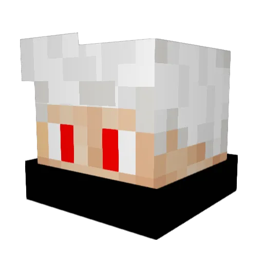 HuffyTV Minecraft avatar head, 3D render