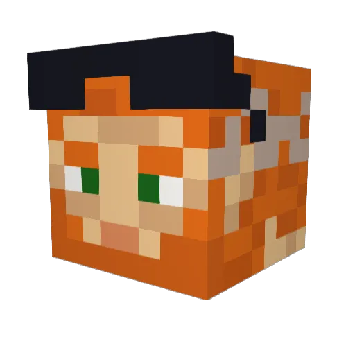 Hufpup Minecraft avatar head, 3D render