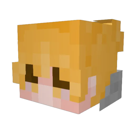 Hug_Nyang Minecraft avatar head, 3D render