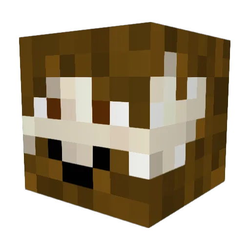 Hugabutt Minecraft avatar head, 3D render