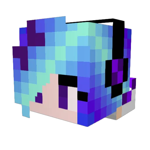 HugeFlip Minecraft avatar head, 3D render
