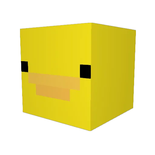 HugePoob Minecraft avatar head, 3D render