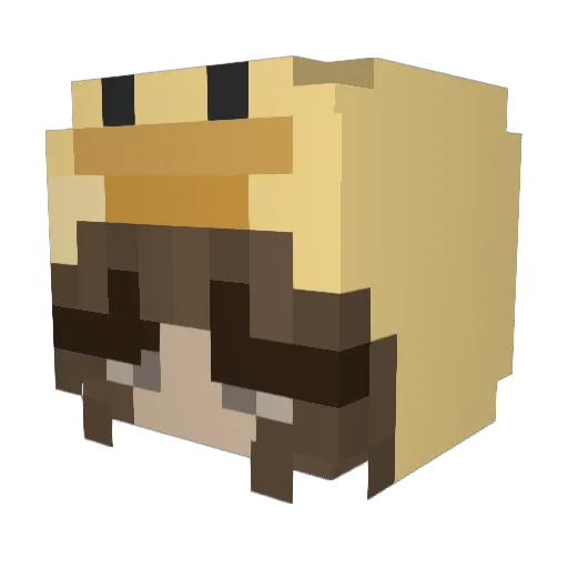 HuggableBoo Minecraft avatar head, 3D render