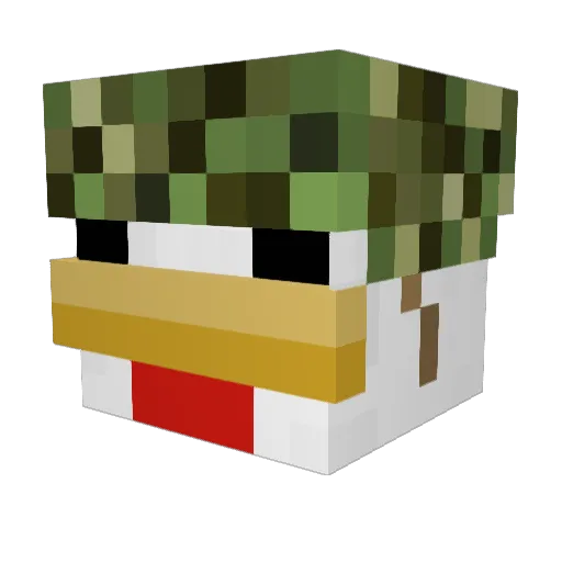 Hugge050 Minecraft avatar head, 3D render
