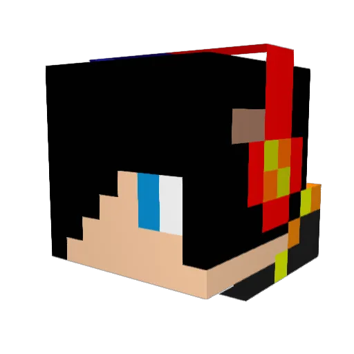 Hugge08 Minecraft avatar head, 3D render