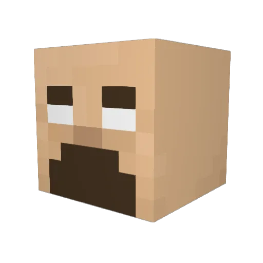 HuggeStyle Minecraft avatar head, 3D render