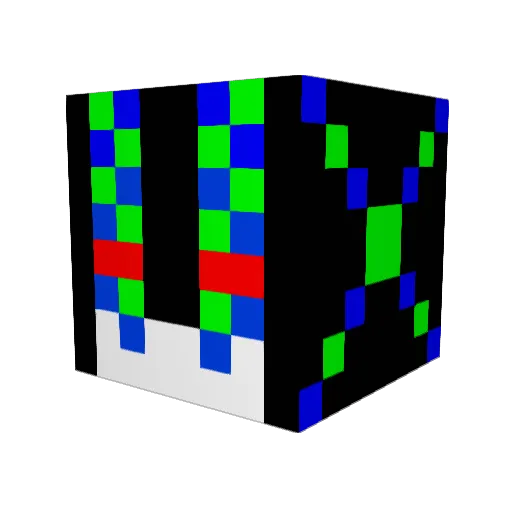 Huggeren Minecraft avatar head, 3D render