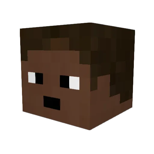 Huggison Minecraft avatar head, 3D render