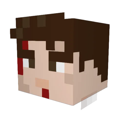 Huggle3000 Minecraft avatar head, 3D render