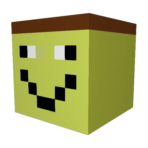 Hugglo10 Minecraft avatar head, 3D render