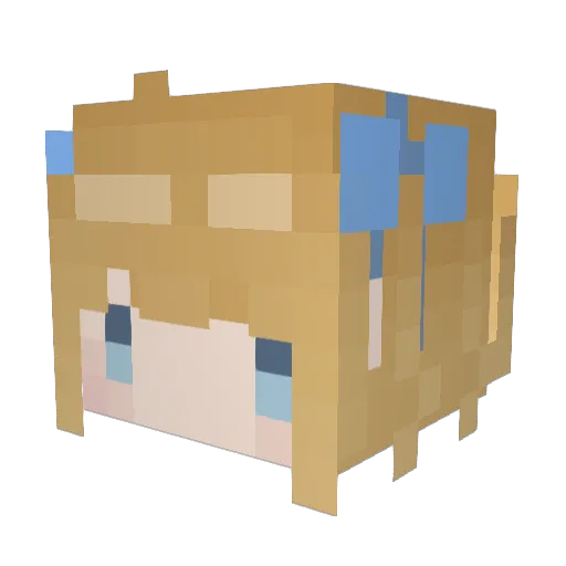 Huggypie Minecraft avatar head, 3D render