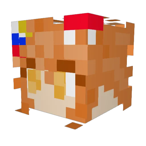 Hughes73 Minecraft avatar head, 3D render