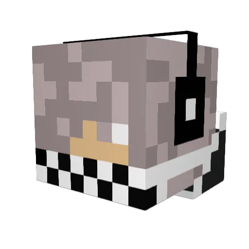 HugiePotato Minecraft avatar head, 3D render