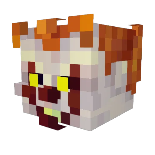 Hugiitop Minecraft avatar head, 3D render