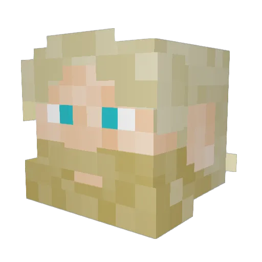 Huginn_the_Raven Minecraft avatar head, 3D render