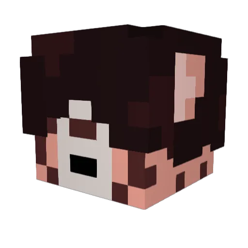 HugoBluGo Minecraft avatar head, 3D render