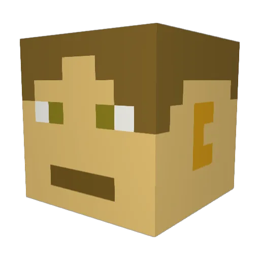 HugoDragon Minecraft avatar head, 3D render