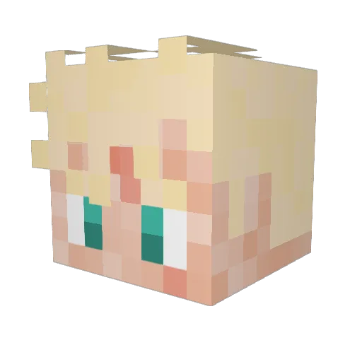 Hugohan_ Minecraft avatar head, 3D render