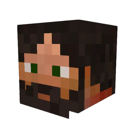 Hugoike Minecraft avatar head, 3D render