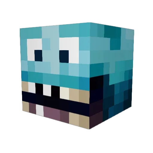 Hugoous Minecraft avatar head, 3D render