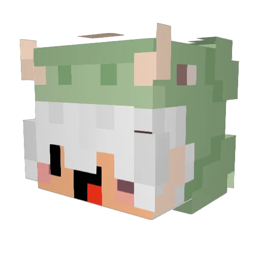 Hugouyyyy Minecraft avatar head, 3D render