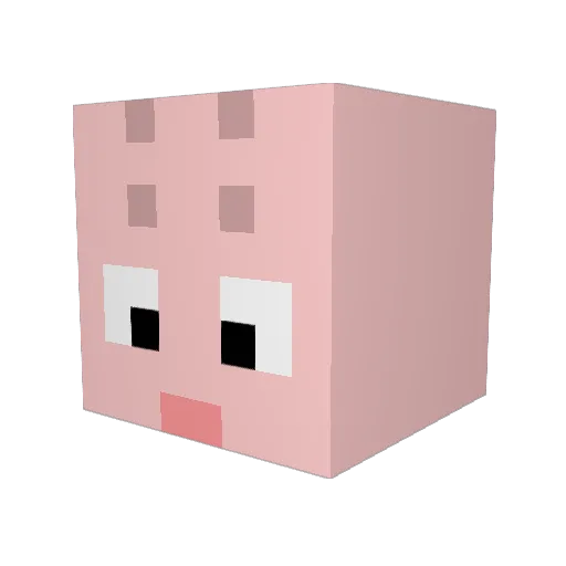 Hugows Minecraft avatar head, 3D render