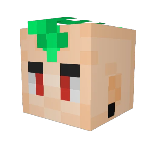 Hugssyy Minecraft avatar head, 3D render