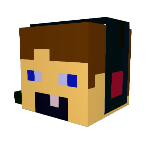 Huh9 Minecraft avatar head, 3D render