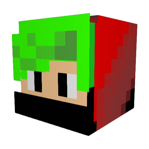 Huhon Minecraft avatar head, 3D render