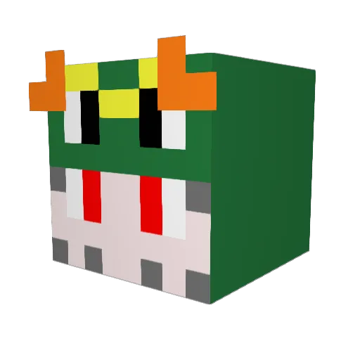 Huhoo_ Minecraft avatar head, 3D render